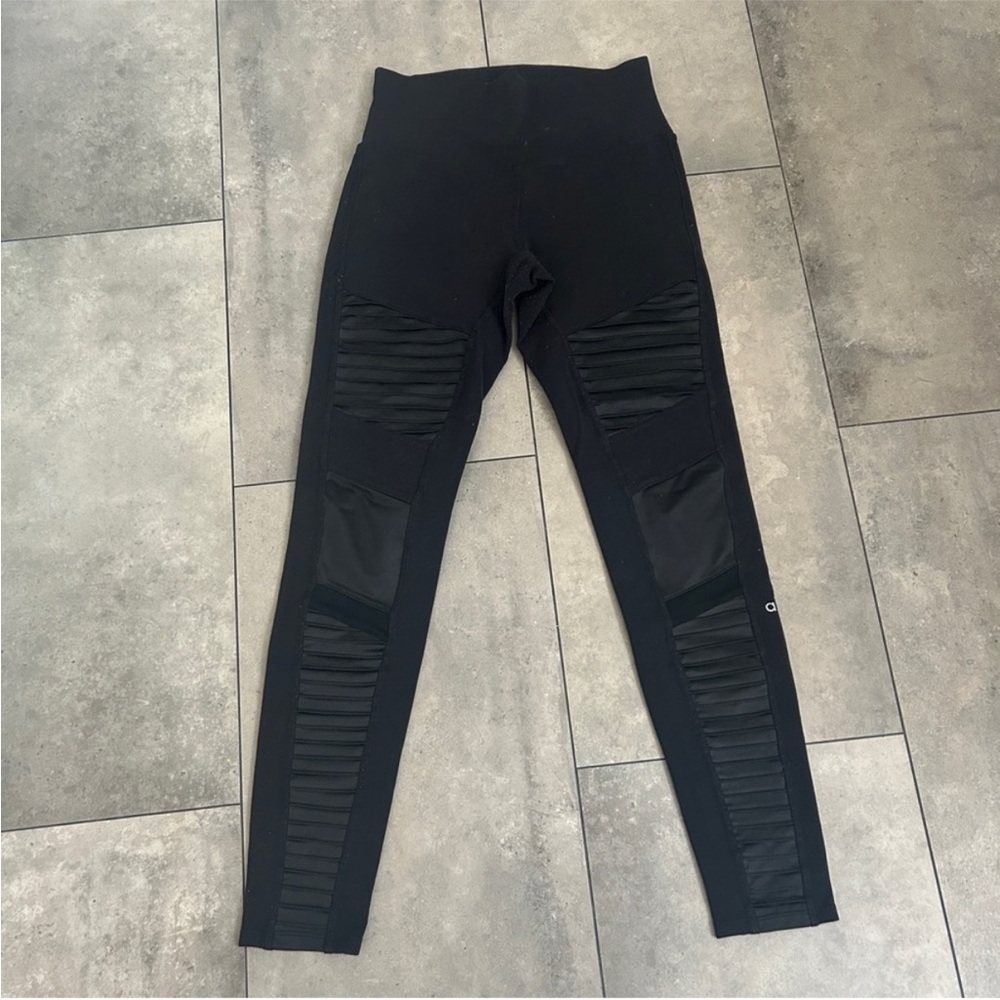 Alo yoga black moto leggings full length M (8-10)